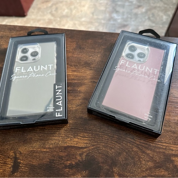 Two flaunt cases rose gold copper mirror and chrome mirror iPhone 14 cases NIB - Picture 2 of 4